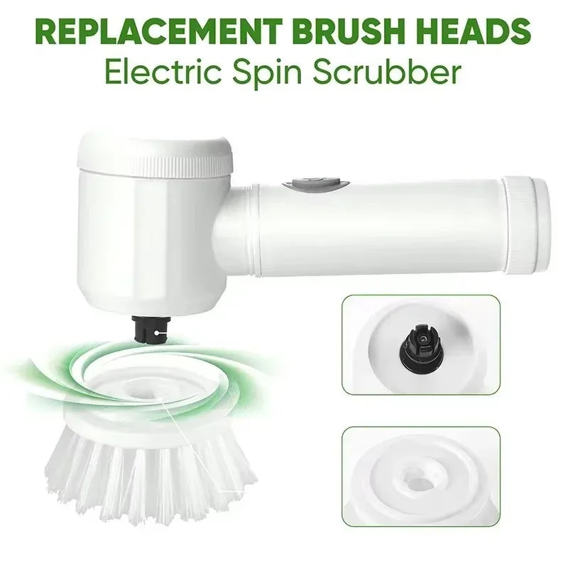 Electric Spin Scrubber Cordless Spin Scrubber with 5 Replaceable Brush Heads and Adjustable Extension Handle,5 in 1Cleaningbrush
