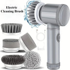 Electric Spin Scrubber Cordless Spin Scrubber with 5 Replaceable Brush Heads and Adjustable Extension Handle,5 in 1Cleaningbrush