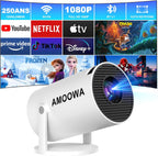 Portable 4K Mini Projector with Wifi and Wireless Bluetooth, Smart Proyector Wit