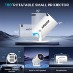 Portable 4K Mini Projector with Wifi and Wireless Bluetooth, Smart Proyector Wit