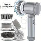 Electric Spin Scrubber Cordless Spin Scrubber with 5 Replaceable Brush Heads and Adjustable Extension Handle,5 in 1Cleaningbrush