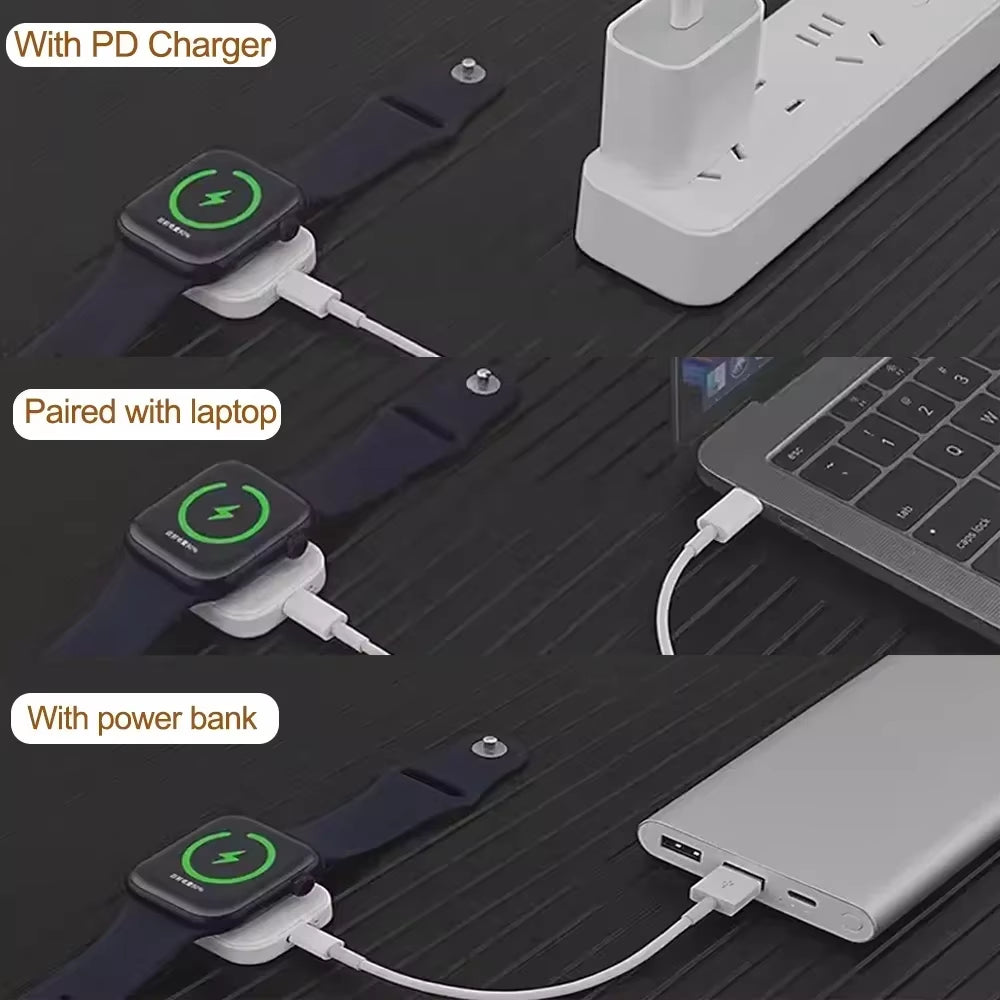 Portable Magnetic Watch Wireless Fast Charger for Iwatch Series 9 8 7 6 5 SE Type C Convert Charger for Iwatch Series 6 5 3 2 1